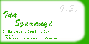 ida szerenyi business card